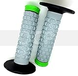 Motorcycle Dirt Bike MX Pillow Top Twist Grips - Black/Grey/Green