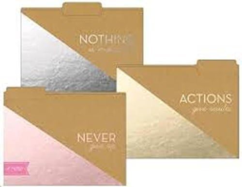 Roobee File Folders Actions Give Results, Never Give Up, Nothing Is Impossible, 9 ct