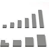 100 Piece Dark Gray Building Tiles Bulk Assortment Pack, Tiles Accessories for Building with 10 Size, Compatible with Lego Parts and Pieces
