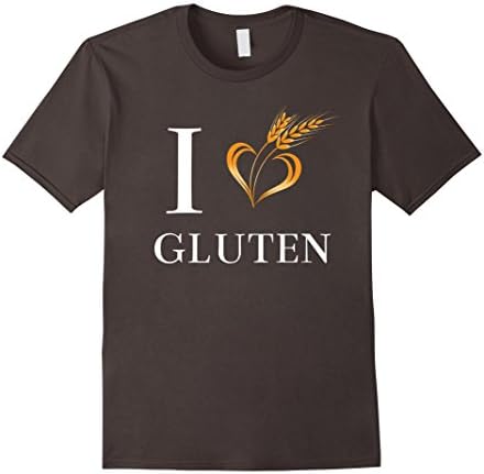 Men's I Love Gluten T-Shirt | Funny Carb Wheat Allergy Shirt Large Asphalt