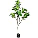 CROSOFMI Upgrade Artificial Fiddle Leaf Fig Tree Plant 5.2Feet Fake Ficus Lyrata with 69 Leaves Faux Fig Tree