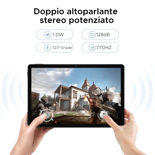 U11 Android 16 Tablet 11 Inch Gemini AI, 16GB+128GB/2TB TF, 90Hz, 8580mAh, Gaming Tablets Unisoc T7200 Octa Core/13MP+5MP/Widevine L1/WiFi 5/Face ID, Tablet with Keyboard, Pen, Mouse, Case - Blue