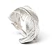 SUNDAY ROSE Sundayrose Feather Ring 925 Silver Vintage Plume Adjustable Opening Band Ring