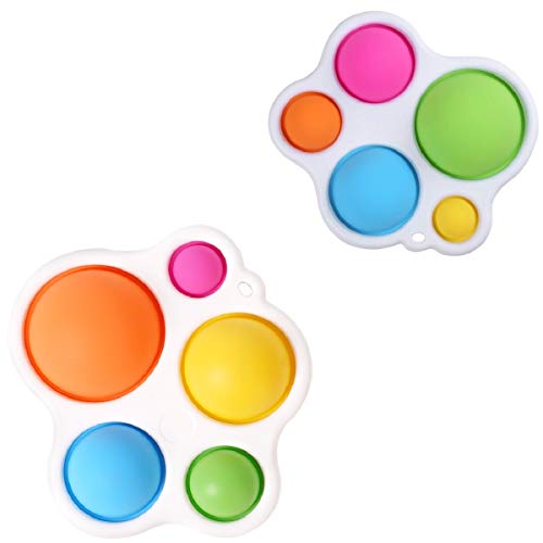 WFWJ 2 Pcs Simple Fidget Dimple Toy Silicone Flipping Board Toy,Stress