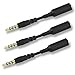 Rancco 3.5mm Headset Audio Jack Extender, 3 Pc Male to Female Extension Cable Headphone Adapter for Charger Case, Phone, Tablets, Work with Volume Controls and Credit Card Reader