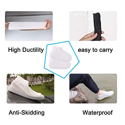 image for Whaline Silicone Shoe Covers, Waterproof Rubber Shoe Protector Reusabl