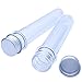 Rainbow-B 25pcs 25x140mm （45ml ） Clear Plastic Test Tubes with Caps, with 1 Sheet of 32 Label Sticker for Bath Salt Vials，Party, Candy Storage, Scientific Experiments