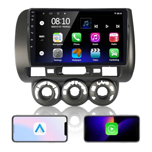 EZoneTronics Android Car Radio for Honda Fit 2004-2007 / Honda Jazz 2001-2006 with CarPlay and Android Car Wireless Touch Screen GPS Navigation Bluetooth USB Wifi SWC Player 2G RAM + 32G ROM
