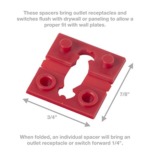Gardner Bender GSP24 24 Piece Switch and Receptacle Spacers, Red