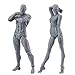 Action Figure Drawing Model, Artists Action Figure Model Jointed Movable Human Mannequin for Sketching, Painting, Drawing, Cartoon Figures Action - Shipped from US (Man and Woman Set) ( Gray)