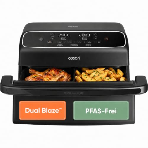 Airfryer, Neue Generation 2026, 8,6L Heißluftfritteuse 2 Kammern