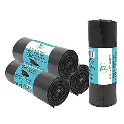 palucart® bolsas de basura de 120 litros negros grandes y resistentes