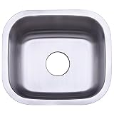 Kingston Brass Gourmetier GKUS16168 Undermount Single Bowl Bar Sink 16x16x8 (LxWxD) Brushed Stainless Steel