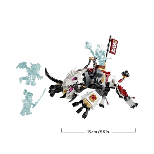 NINJAGO Zilvar auf seinem Drachentier Grimtak - Ninja Spielzeug mit Actionfigur, 3 Minifiguren inklusive Kai & NYA - Geschenkidee für Jungen ab 7 Jahren und Dragons Rising Fans - 71863