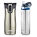 Contigo AUTOSEAL 2 Pack - West Loop Stainless Steel/Black Travel Mug (16 oz) with Chill Stainless Steel/Blue Water Bottle (24 oz)