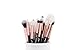 Jessup Makeup Brushes, Labeled Makeup Brush Set Premium Synthetic and Natural Hair Foundation Powder Concealer Eyeshadow Blending 15pcs Brush Kit, Rose Gold/Black T160