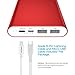 Poweradd Pilot 4GS Plus 20000mAh External Battery Pack 8-Pin & Micro Input 3.6A Power Bank for iPhone, iPad, Samsung, LG and More - Red (MFi 8 Pin and Micro Cable Included)