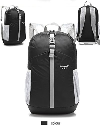 KISSABC 20L-35L Most Durable Packable Lightweight Waterproof Foldable Travel Hiking Backpack Daypack (Black)