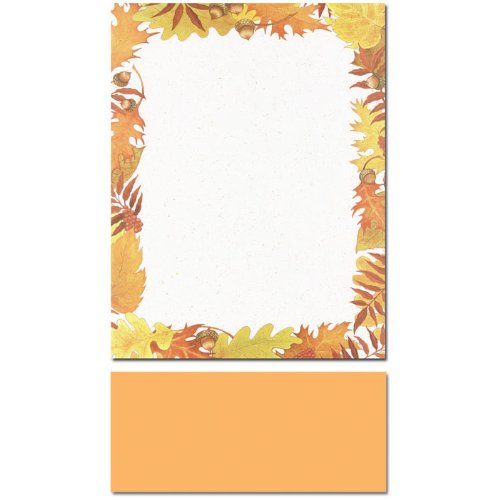 200 Fall Foliage Letterhead Sheets and 200 Harvest Orange Envelopes on ...