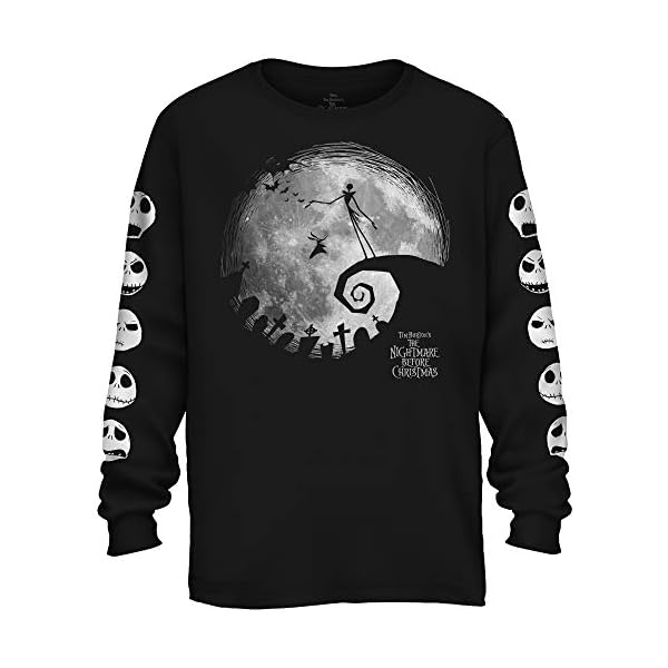 Disney Nightmare Before Christmas Jack Skellington Moon Long Sleeve Adult T-Shirt