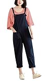 Hulaha Womens Cotton Plus Size Overalls Baggy Bibs Jumpsuits 2XL