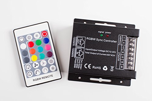 LEDUPDATES Heavy Duty RGBW LED LIGHT CONTROLLER with remote control 4 channel for RGB RGBW LED Light Strip Compatible with 12v 24v Power Supply LED Driver AC adapter