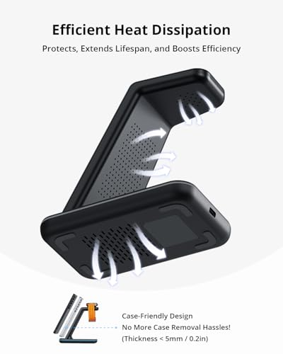JoyGeek Wireless Charger for Samsung&Android: 3 in 1 Charging Station for S26/S25/S24/S23/S22/S21/S20/Note20/Z Fold&Flip, Galaxy Watch8/7/6/5/4/3/Active2/1, Buds 3 Pro