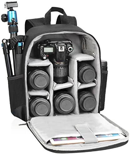 Caden, DSLR/SLR Kamera Umhängetasche für Nikon Canon Sony spiegellose SLR Kamera, D6(for 1 Camera Bodies+4 Lens+Flash+ipad+Tripod Place+Other), 11 * 5