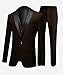 One Button 3 Pieces Brown Wedding Suits Notch Lapel Men Suits Groom Tuxedos Brown 46 Chest / 40 Waist