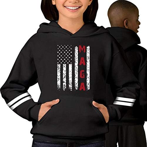 FKGHDQEM Boys Teen Youth 3D Make America Great Again MAGA Printed Hoodie Sweatshirt Hoody