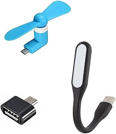 Eightiz® Combo of USB Led+OTG Fan+OTG Adapter Micro USB OTG to USB 2.0 for OTG Enabled Android Smartphone/Tablets(Color May Vary)