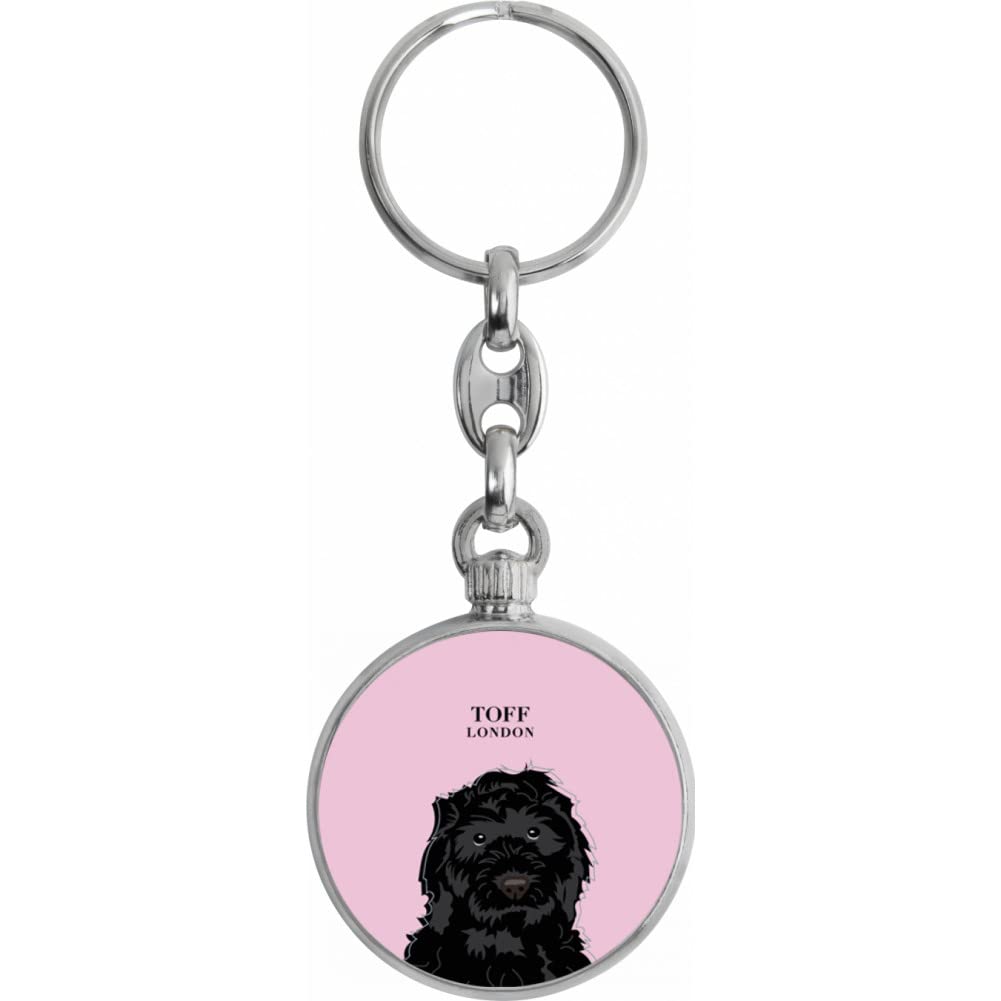 Toff London Black Cockapoo Dog Head Keyring
