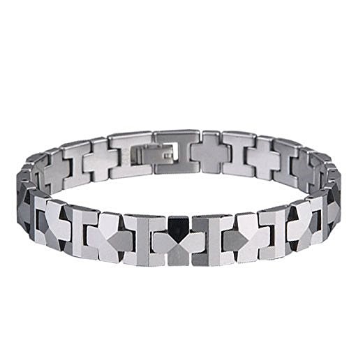 Men's Shiny Polished Tungsten Carbide Pyramid Bracelet