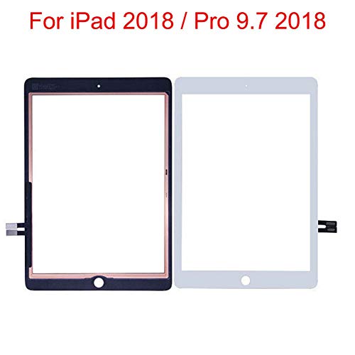 White Digitizer Repair Kit for iPad 9.7" 2018 iPad 6 6th Gen A1893 A1954 Touch Screen Digitizer Replacement (Without Home Button,Not Include LCD) +Pre-Installed Adhesive + Tools
