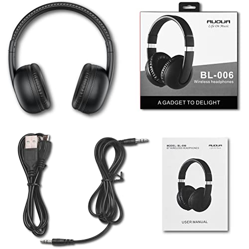 BL-006 Over Ear Rechargeable Bluetooth Headphones with DEEP BASS, Wireless HI-FI Stereo,Wired HEADSETS with MIC for Cellphone PC Tablet Travel Home and Office