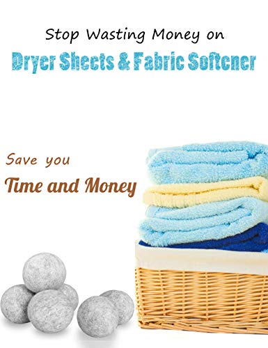 OHOCO Wool Dryer Balls, Organic Natural Wool for Laundry, Fabric Softening - Anti Static, Baby Safe, No Lint, Odorless and Reusable 6 Pack Gray