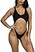 Viottiset Women's Cut-Out Thong One-Piece Monokini Swimsuit Black Bathing Suit Backless Bandage Small