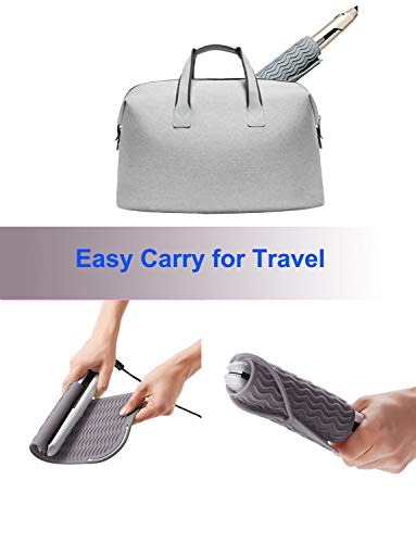 Curling Iron Holder, Heat Resistant Silicone Mat, Portable, Fast Chilling, Food Grade Material for Curling Iron, Hair Straightener, Curling Wand Storage, Grey - Thumbnail 5