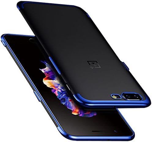 Oneplus 5t Case, Soft TPU Clear Thin Slim Fit Transparent Protective Cover Premium Flexible Bumper Phone Case for Oneplus 5t (blue)