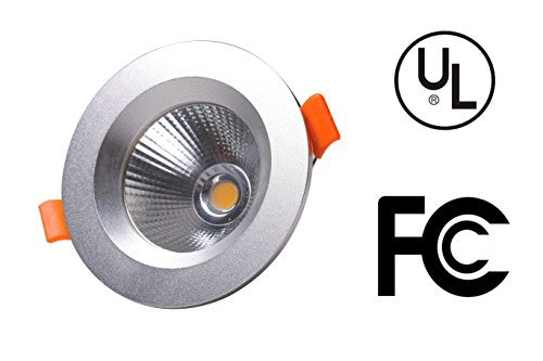 DW Ceiling lamp, downlight, led ceiling lamp, embedded COB cree, spot LED lamp, UL certification, matte silver,All aluminum 5W (Warm)