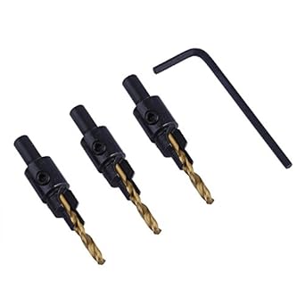 Generic 4pcs HSS Ti Countersink Drill Bit Wood Countersinks Screw Size #6 #8 #10 #12