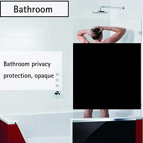 Matte Blackout Privacy Window Film UV Protection Glass Window Sticker Dark Window Tinting Film Light Blocking (90X200cm, Black) - Image 4