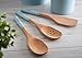 Typhoon Living Beech 3-Piece Utensil Set, Blue, Includes a Slotted Spoon, Solid Spoon and Turner, Durable Beechwood Ideal for Non-Stick Cookware, Color-Dipped Handles, Hanging Loops for Easy Storage