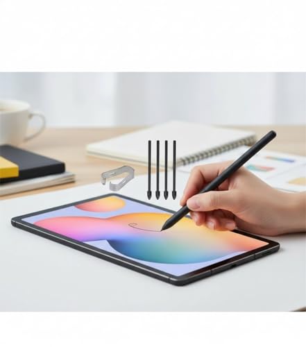 Caneta Touch S-Pen Compatível Galaxy Tab S6 Lite (Sm-P615 Sm-P620) C/Sensor Pressão + Pontas - Preto