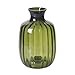 CASAMOTION Vases Hand Blown Art Glass Vase, Ripple Design Centerpiece Vases for Table, Olive Green