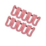 10PCS Clothes Hanger Link Mini Creative Flocking Hook Closet Organizer (pink)