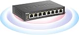 D-Link DGS-1008P 8-Port Gigabit Unmanaged Desktop PoE Switch 80W Fanless Metal view 6