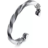 TURTLEDOVE Viking Sleipnir Horse Shoe Bracelet, Stainless Steel Horseshoe Cuff Bangle