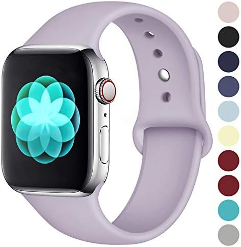 ilopee Band Compatible with Apple Watch 40mm 44mm 38mm 42mm, Waterproof Durable Silicone Sport Strap for iWatch Series 5 4 3 2 1 for Women/Men, S/M M/L