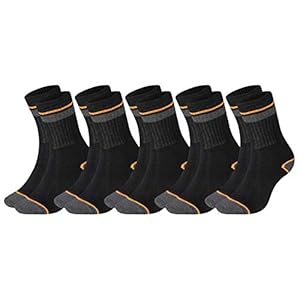 Black+Decker Herensokken Heavy Fabric Crew 5-pack Unisex Work Sport werksokken 39-42 43-46 47-49 50-52 versterkt katoen…